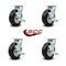 Service Caster 6 Inch Rubber on Aluminum Swivel Caster Set with Roller Bearings and Brakes SCC SCC-30CS620-RAR-TLB-4 - alternate 3